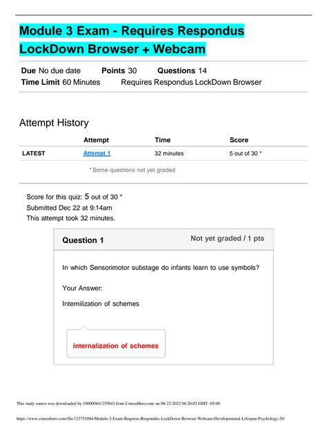 SOLUTION Module 3 Exam Requires Respondus Lockdown Browser Webcam