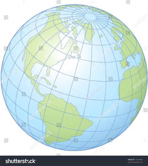 Simple Graphic Illustration Globe Showing Latitude เวกเตอร์สต็อก ปลอด