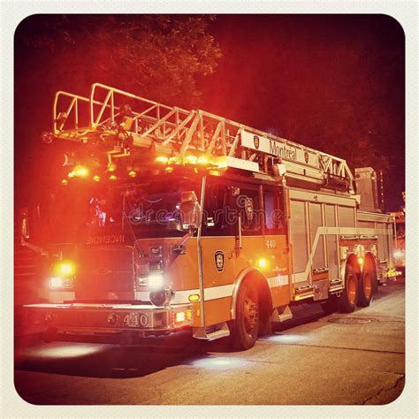 Firefighter Truck And Emergency Vehicles In Street Stock Photo Image