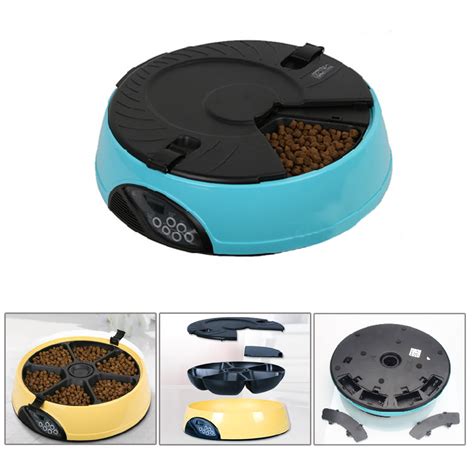 Automatic cat feeders can be programmed to serve food at set times and in set quantities. 6 Meal Tray Programmable Timer Automatic Pet Dog Cat ...