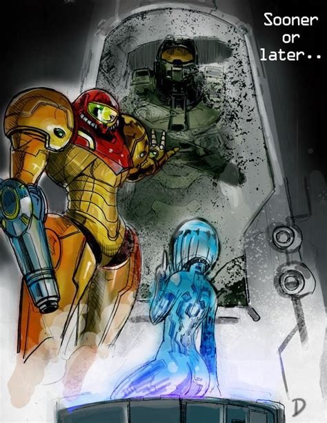 Samus Find Masterchief And Cortana At The Foward Unto Dawn After The