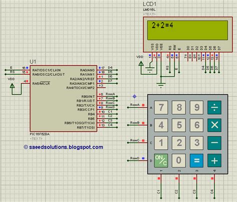 Pic16f628a Based Simple Calculator Codeproteus Simulation Saeeds Blog