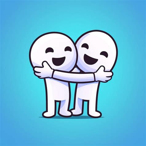 Premium Ai Image Two White Cartoon Characters Hugging Each Other With