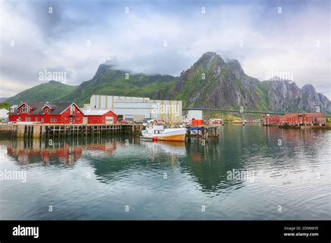 Marina In The Norwegian Town Svolvaer Located On The Lofoten Islands