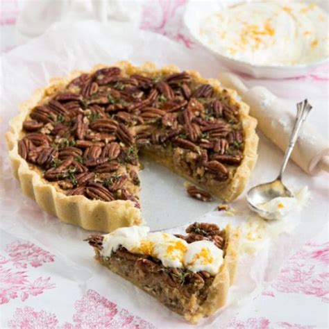 Brownie pudding dessert starts with brownies, topped with a cream cheese and chocolate pudding layer, finished with cool whip and more chocolate! Mister Jamie Olivers Maple Pecan Tarte | Recipe ...