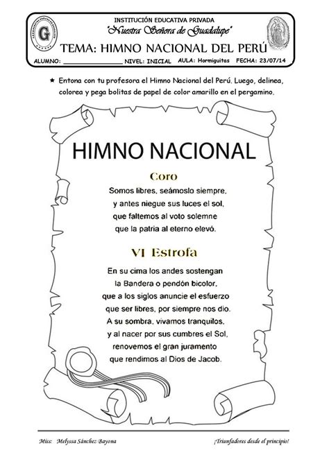 Tema El Himno Nacional Himno Nacional Actividades De Rimas Temas