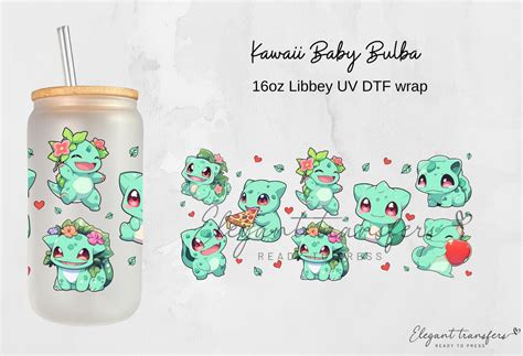 Kawaii Baby Bulba Wrap Exclusive Uv Dtf 16oz Libbey Glass Etsy