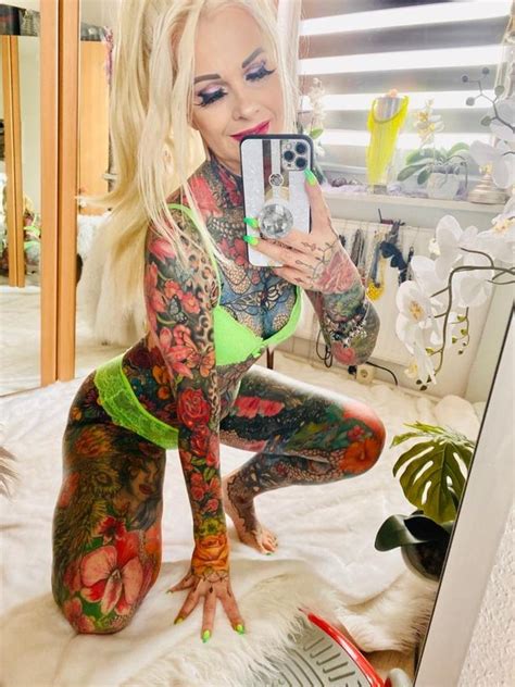 Kerstin Ehe U60 Woman Spends Up To £35000 To Cover 90 Of Her Body With Tattoos Video