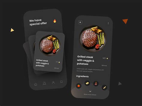 Food App Dark Theme Ui Design By Ghulam Rasool 🚀 For Cuberto On Dribbble