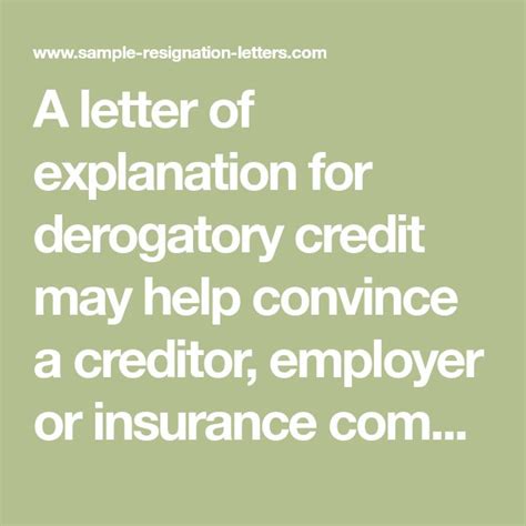 A letter of explanation is your chance to answer any questions a lender might have about your loan application. How to Write a Letter of Explanation for Derogatory Credit ...