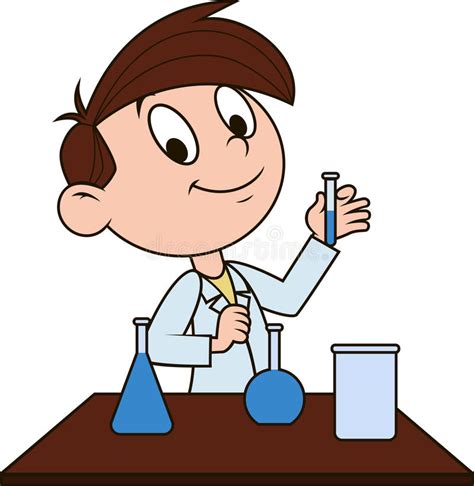 Boy In Chemistry Class Stock Vector Illustration Of