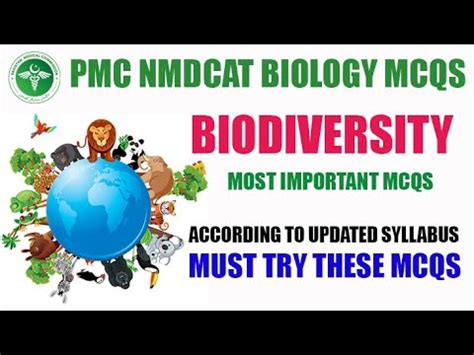 Biodiversity Biology Important MCQs For PMC NMDCAT MDCAT Preparation