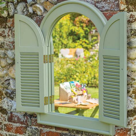 Florenity Mirror With Shutters Garden Mirrors Outdoor Mirror Arch