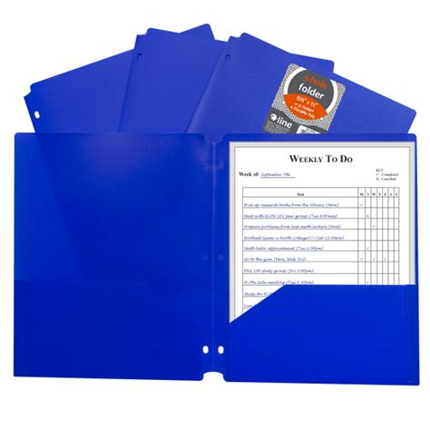 Two Pocket Heavyweight Poly Portfolio Folder With Three Hole Punch
