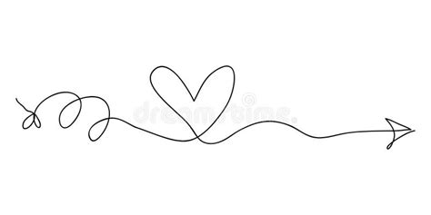 Continuous One Line Drawing Heart Symbol Scribble Hearts Hand Drawn