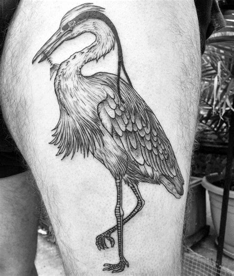 thigh heron tattoo designs for guys heron tattoo tattoos tattoo designs men