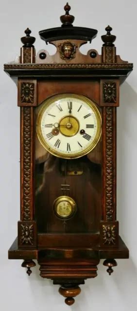 antique junghans 8 day musical strike carved oak architectural vienna wall clock 1 107 38