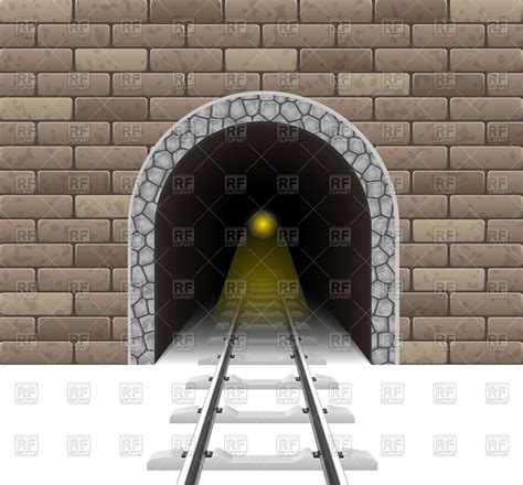 Download Royalty Free Railway Tunnel With Train Inside Vector Image
