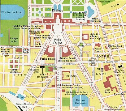 In the case of versailles, the protection plan surrounding the historic monument was specially enlarged and adapted to serve as a buffer zone for the world heritage property. Versailles Map