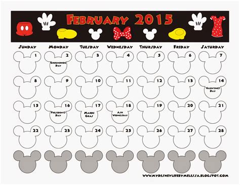 Free printable disney calendar 2020. My Disney Life: February 2015 Calendar