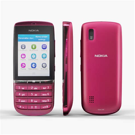 3d Model Nokia Asha 300 Pink Vr Ar Low Poly Cgtrader