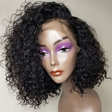 Watch as i demonstrate how to do a invisible part curly beach curl bob on my client using outre velvet brazilian remy! Side Part Brazilian Virgin Hair Lace Front Bob Wigs 10 ...