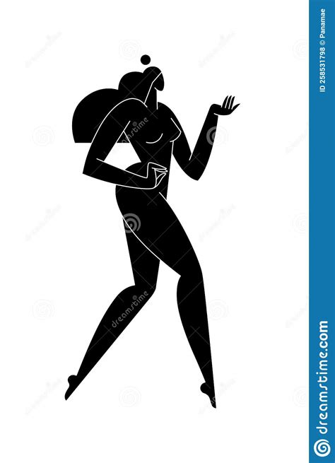 Contemporary Female Body Vector Illustration Nude Woman Silhouette