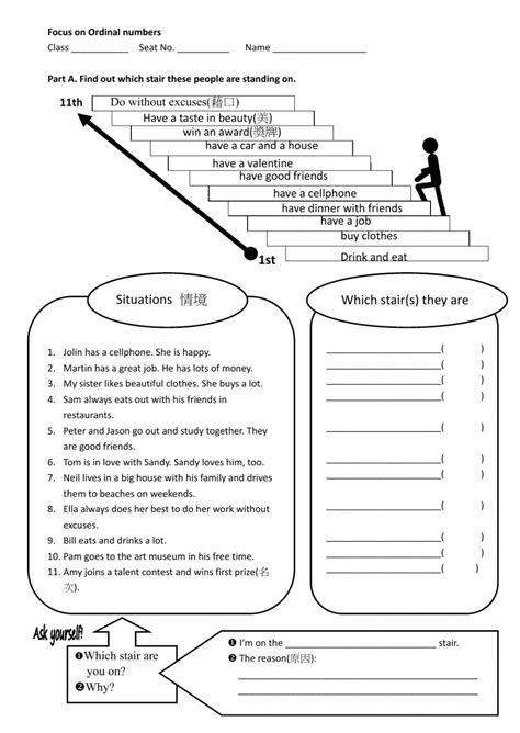 Ordinal numbers worksheet (11 to 20): ordinal numbers worksheet