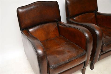 Be the first to review this item. Pair of Antique Distressed Leather Armchairs - Marylebone ...