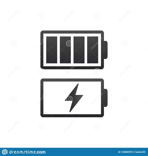 Set Of Battery Charge Indicator Icons Vector Illustration Isolated On