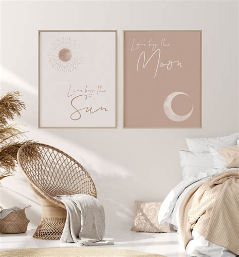 Live By The Sun Love By The Moon Set Of 2 Printable Art Etsy Wall