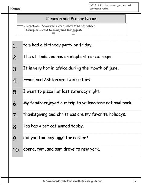 13 Best Images Of Common And Proper Nouns Worksheets Common And