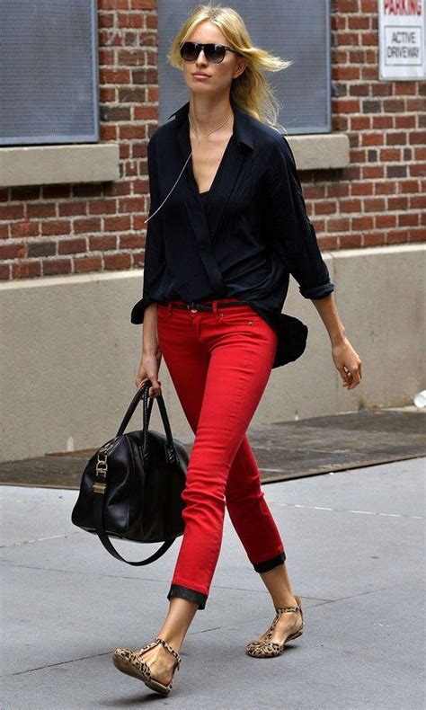 Frankie Morello Red Trousers Beauty Tips Celebrity Style And Fashion