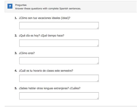 Preguntas Answer These Questions With Complete