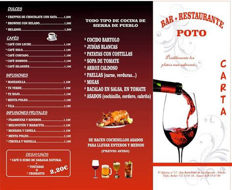 Papelería Técnica Cartas de menú