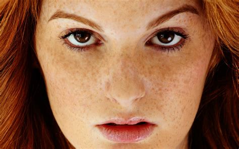 Wallpaper Face Redhead Model Pornstar Looking At Viewer Freckles