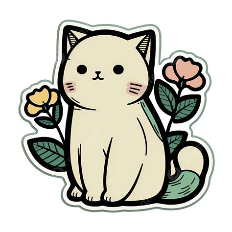 Cartoon Cute Cat Sticker Kitty Cartoon Cute Cat Sticker Kitty Png