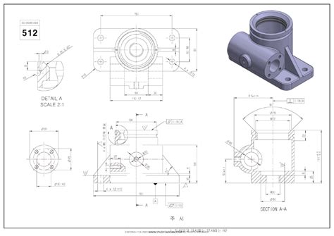 3d Cad Exercises 512 Studycadcam Mechanical Design Cad Drawing