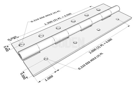 Custom Continuous Hinges Hole Locations Guden