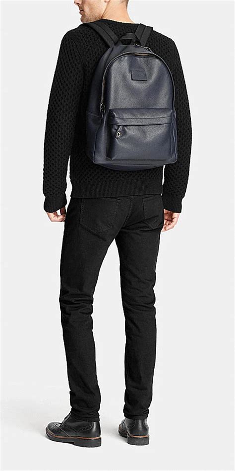 Coach Mens Leather Backpacks Campus Backpack In Refined Pebble Leather