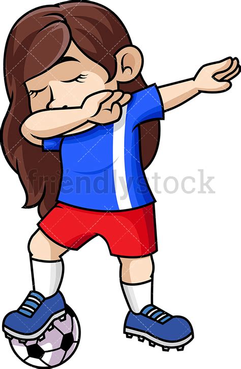 Dabbing Soccer Girl Cartoon Vector Clipart Friendlystock
