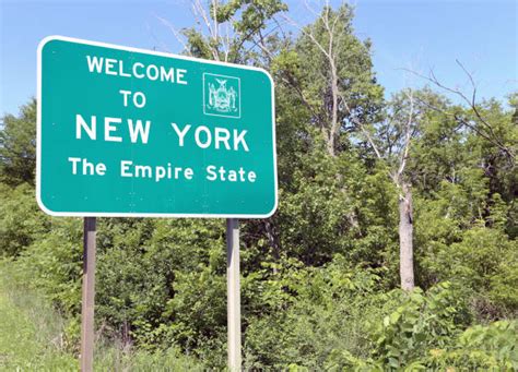York's welcome signs are located around our boundary at 10 locations; Welcome To New York Sign Stock Photos, Pictures & Royalty ...
