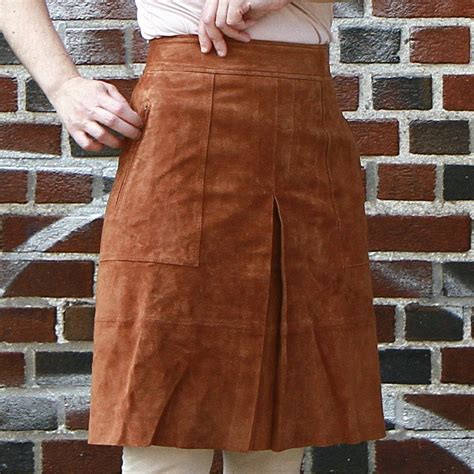 Vegan Leather Brown Skirt Vegan Leather Skirt Vintage Clothes Women