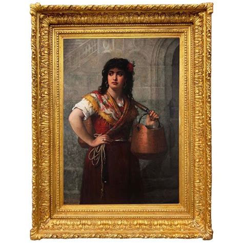 Jules Salles Wagner French 19th Century Oil On Canvas Water Carrier
