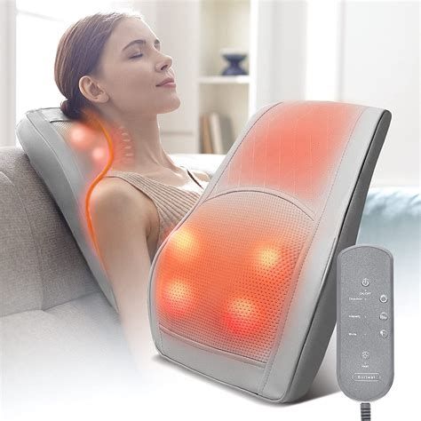 Boriwat Back Massager With Heat Massagers For Neck And Back Shiatsu Neck Massage Pillow For