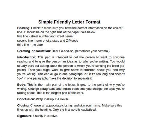 Friendly Letter Template Printable