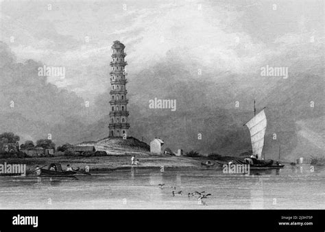 Chinese Pagodah Entre Cantón And Whampoa 1834 Desde Las Vistas De