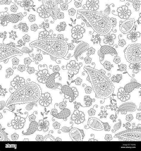 Abstract Hand Drawn Outline Doodle Ornament Seamless Pattern With