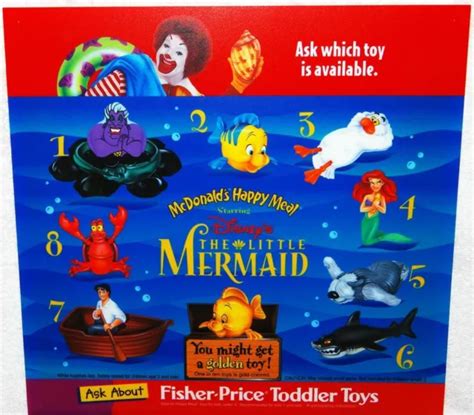 1996 Disneys The Little Mermaid Mcdonalds Happy Meal Toys U Pick Eur 554 Picclick Fr