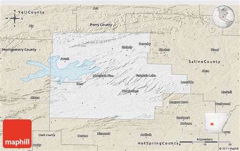 Classic Style 3d Map Of Garland County